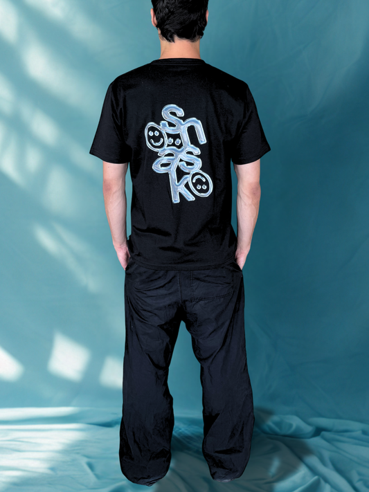 Krom “Chrome" Liquid Mercury Back Logo T-Shirt - Black