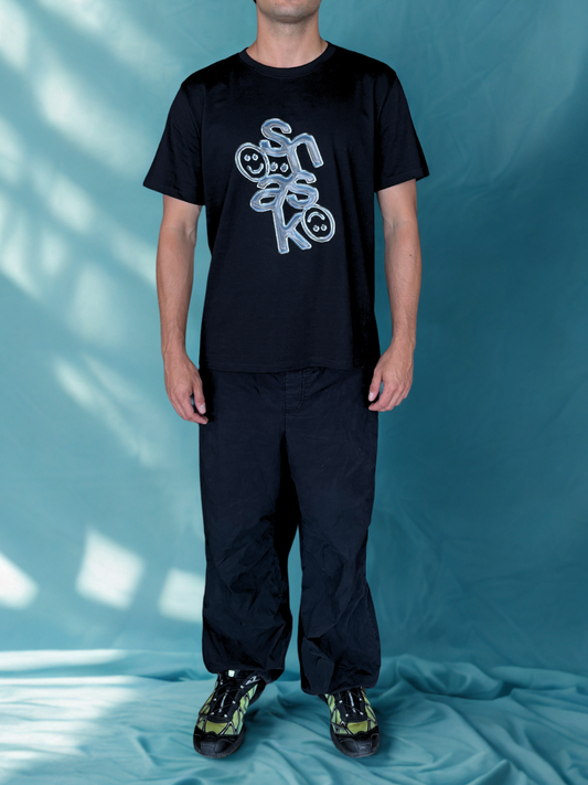 Krom “Chrome" Liquid Mercury Front Logo T-Shirt - Black