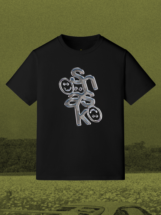Krom “Chrome" Liquid Mercury Front Logo T-Shirt - Black